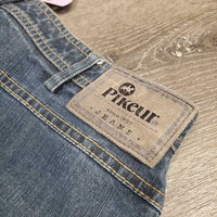 Full Seat Denim Breeches *vgc/gc, rubs, seam puckers, faded, weak velcro, pilly edges
