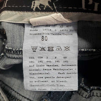 Full Seat Denim Breeches *vgc/gc, rubs, seam puckers, faded, weak velcro, pilly edges
