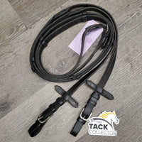 Cotton Web Reins, finger stoppers, buckles *gc,/fair, v.rubbed, frays, slice, faded, hairy
