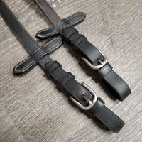 Cotton Web Reins, finger stoppers, buckles *gc,/fair, v.rubbed, frays, slice, faded, hairy
