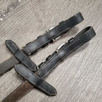 Cotton Web Reins, finger stoppers, buckles *gc,/fair, v.rubbed, frays, slice, faded, hairy
