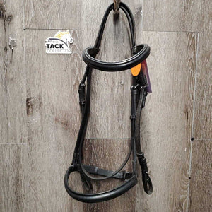 Rsd Leather Bridle, buckles *vgc/gc, cut cheeks, v.stiff, v.puckered/creased, clean, residue