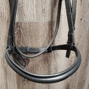 Rsd Leather Bridle, buckles *vgc/gc, cut cheeks, v.stiff, v.puckered/creased, clean, residue
