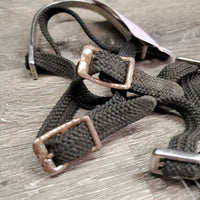 Pr POW Spurs, Braided Nylon Straps *gc, clean, rust, scratches, scrapes