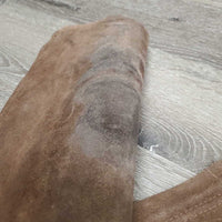 Hvy Suede Full Chaps, zips *gc, dirty, rubs, older, stains, stiff, faded
