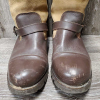 Fleece Lined Waterproof Country Boots, Pull on *vgc, clean, mnr stains, scrapes & rubs