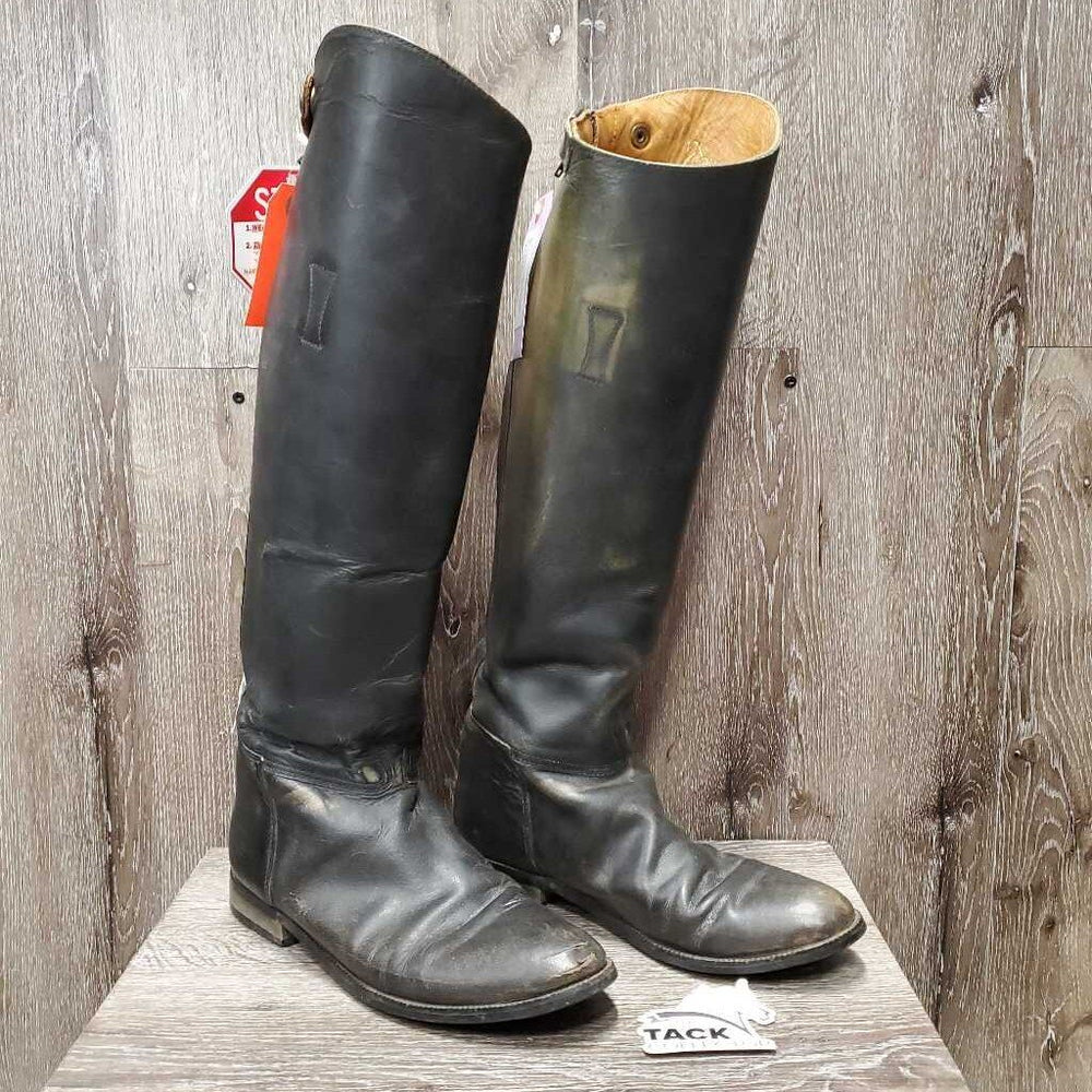 MENS Dress Boots, zips *fair/gc, v.rubbed, v.faded, slices, creases, clean, aftermarket zips