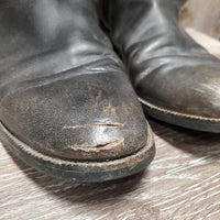 MENS Dress Boots, zips *fair/gc, v.rubbed, v.faded, slices, creases, clean, aftermarket zips