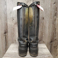 MENS Dress Boots, zips *fair/gc, v.rubbed, v.faded, slices, creases, clean, aftermarket zips
