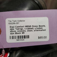 MENS Dress Boots, zips *fair/gc, v.rubbed, v.faded, slices, creases, clean, aftermarket zips
