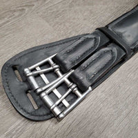 Sm Belly - Padded Dressage Girth, 2x els, Center D Ring *gc, clean, lining: faded, v.dry, cracks, creases
