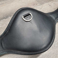 Sm Belly - Padded Dressage Girth, 2x els, Center D Ring *gc, clean, lining: faded, v.dry, cracks, creases
