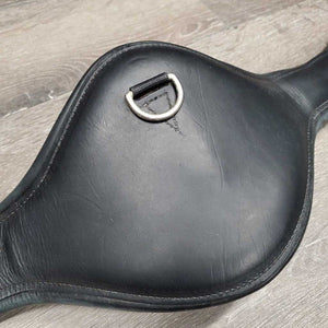 Sm Belly - Padded Dressage Girth, 2x els, Center D Ring *gc, clean, lining: faded, v.dry, cracks, creases