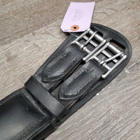 Sm Belly - Padded Dressage Girth, 2x els, Center D Ring *gc, clean, lining: faded, v.dry, cracks, creases
