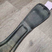 Sm Belly - Padded Dressage Girth, 2x els, Center D Ring *gc, clean, lining: faded, v.dry, cracks, creases
