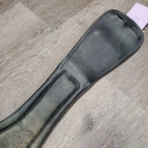Sm Belly - Padded Dressage Girth, 2x els, Center D Ring *gc, clean, lining: faded, v.dry, cracks, creases