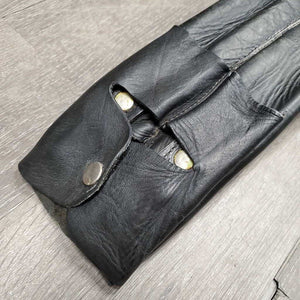 Leather Dressage Girth, Snap Cover *gc, older, clean, rubs, mnr rust, dents & creases, folded edges