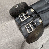 Leather Dressage Girth, Snap Cover *gc, older, clean, rubs, mnr rust, dents & creases, folded edges
