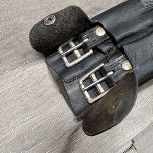 Leather Dressage Girth, Snap Cover *gc, older, clean, rubs, mnr rust, dents & creases, folded edges