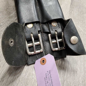 Leather Dressage Girth, Snap Cover *gc, older, clean, rubs, mnr rust, dents & creases, folded edges