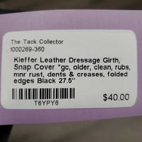 Leather Dressage Girth, Snap Cover *gc, older, clean, rubs, mnr rust, dents & creases, folded edges
