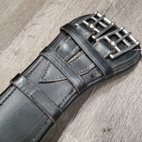 Curved Padded Leather Dressage Girth *vgc, clean, mnr rubs & faded, crackles, hairy seams
