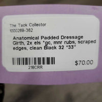 Anatomical Padded Dressage Girth, 2x els *gc, mnr rubs, scraped edges, clean

