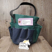 Round Grooming Bag *fair, dirty, rubs, frays, threads, older, cracked lining