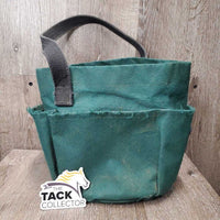 Round Grooming Bag *fair, dirty, rubs, frays, threads, older, cracked lining
