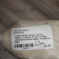 v.stiff Dandy Brush *gc/fair, stains, v.rubbed & bent bristles, chewed/scraped edges
