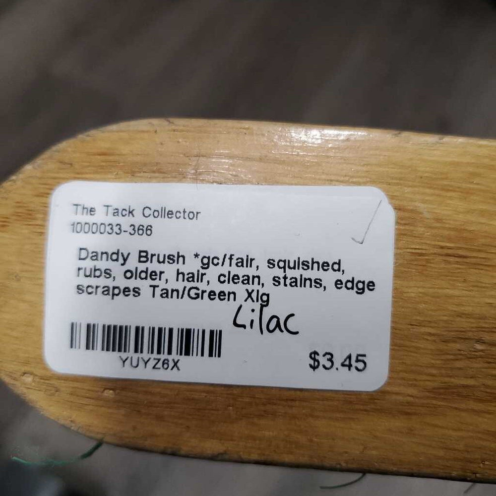Dandy Brush *gc/fair, squished, rubs, older, hair, clean, stains, edge scrapes