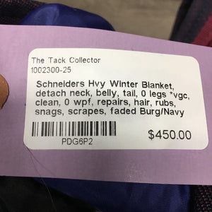Hvy Winter Blanket, detach neck, belly, tail, 0 legs *vgc, clean, 0 wpf, repairs, hair, rubs, snags, scrapes, faded