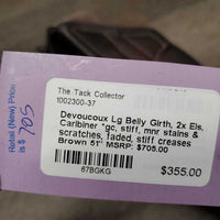 Lg Belly Girth, 2x Els, Caribiner *gc, stiff, mnr stains & scratches, faded, stiff creases
