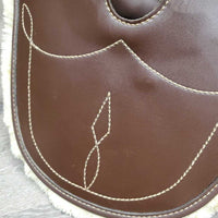 Lg Belly Girth, 2x els, 3 D Rings, Caribiner, Fleece Velcro Liner *gc, clean, clumpy, scrapes, els: rubs & frays
