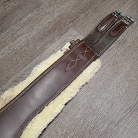 Lg Belly Girth, 2x els, 3 D Rings, Caribiner, Fleece Velcro Liner *gc, clean, clumpy, scrapes, els: rubs & frays
