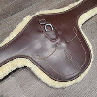 Lg Belly Girth, 2x els, 3 D Rings, Caribiner, Fleece Velcro Liner *gc, clean, clumpy, scrapes, els: rubs & frays
