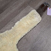 Lg Belly Girth, 2x els, 3 D Rings, Caribiner, Fleece Velcro Liner *gc, clean, clumpy, scrapes, els: rubs & frays

