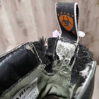 Pr Paddock Boots, Laces *fair, faded, thin/holey inside lining, torn & frayed elastic, v.scuffed, dirty
