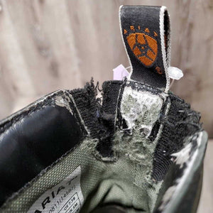 Pr Paddock Boots, Laces *fair, faded, thin/holey inside lining, torn & frayed elastic, v.scuffed, dirty