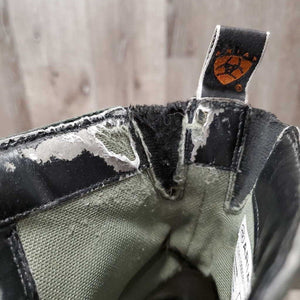 Pr Paddock Boots, Laces *fair, faded, thin/holey inside lining, torn & frayed elastic, v.scuffed, dirty