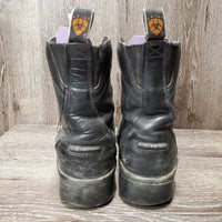 Pr Paddock Boots, Laces *fair, faded, thin/holey inside lining, torn & frayed elastic, v.scuffed, dirty
