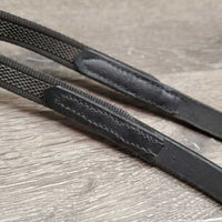 Pr Narrow Rubber Web Reins, Finger Stoppers, buckles *like new