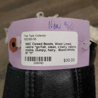 Closed Boots, Wool Lined, velcro *gc/fair, clean, v.hairy velcro, stains, clumpy, hairy