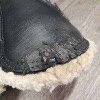 Closed Boots, Wool Lined, velcro *gc/fair, clean, v.hairy velcro, stains, clumpy, hairy, rips, unstitched
