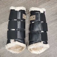 Closed Boots, Wool Lined, velcro *gc/fair, clean, v.hairy velcro, stains, clumpy, hairy, rips, unstitched
