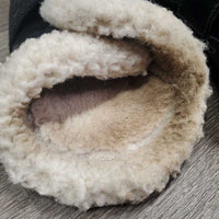 Closed Boots, Wool Lined, velcro *gc/fair, clean, v.hairy velcro, stains, clumpy, hairy, rips, unstitched
