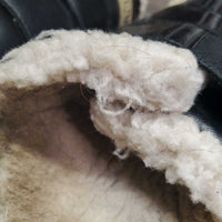 Closed Boots, Wool Lined, velcro *gc/fair, clean, v.hairy velcro, stains, clumpy, hairy, rips, unstitched