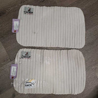 2 Exercise Leg Quilts *gc, clean, dingy, stains, clumpy, thin edges