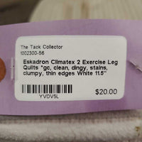 2 Exercise Leg Quilts *gc, clean, dingy, stains, clumpy, thin edges