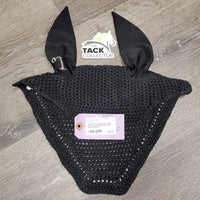 Crochet Fly Veil Ear Bonnet, 1x piping *xc/like new
